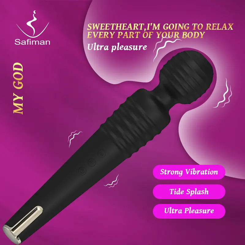 Portable Handheld Vibrator Rechargeable G Spot Stimulator Massager Waterproof Silicone Body Massage Tool Adult Sex Toy for Women