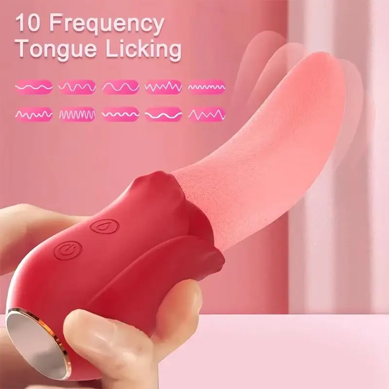 Rose Vibrator Sucking Vaginal Nipple Massager Clitoris Stimulation Licking Tongue Vibrator