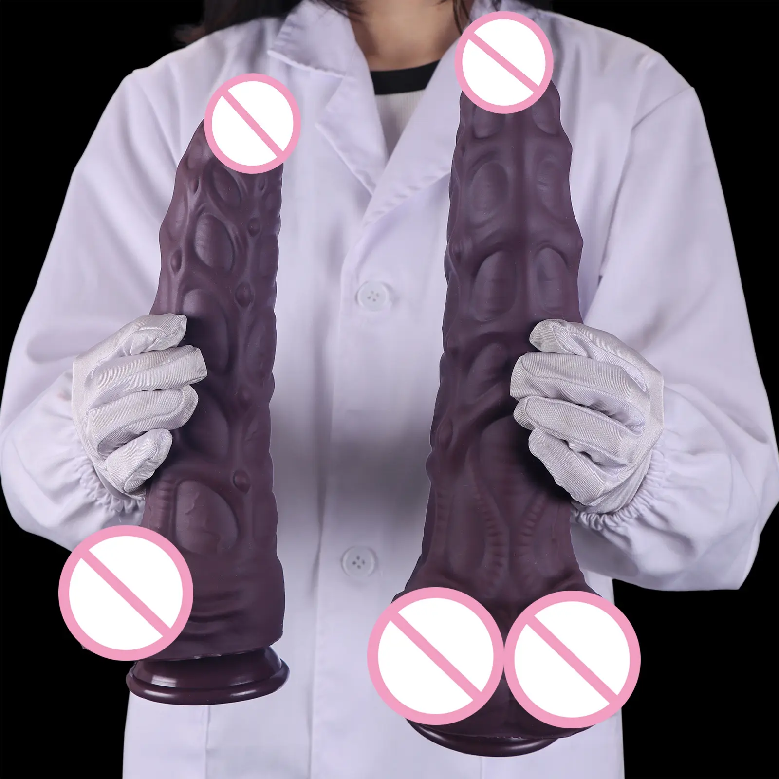 Big Large Anal Plug Silicone Penis Giant Anal Masturbation Toys with Strong Suction for Women and Women