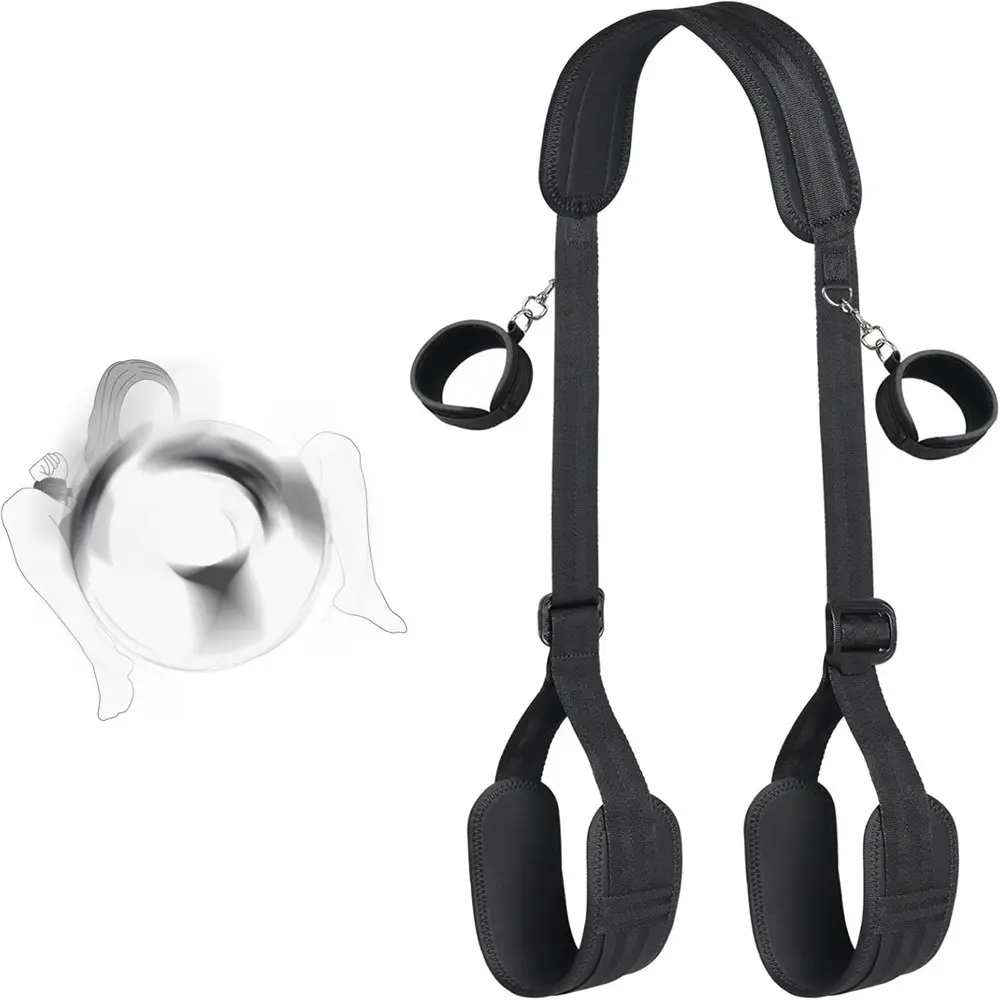 BDSM Bondage Kit Adult Sex Toys Handcuffs & Ankle Shackles Set with Neck Cover and Split Leg Straps for Female Bondage