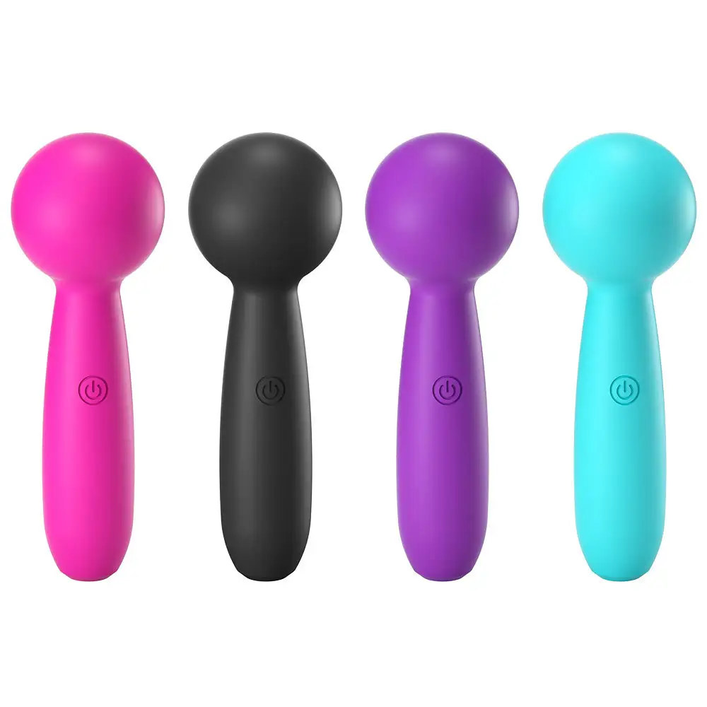 USB Pin Charging Mini AV Wand Vibrator for Women 10 Vibration Modes Personal Silicone Massager for Daily Travel Use