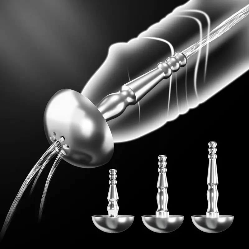 Short Mushroom-shaped Penile Plug Hollow Stick Showerhead Urethral Dilation Stimulator BDSM Adult Sex Toy