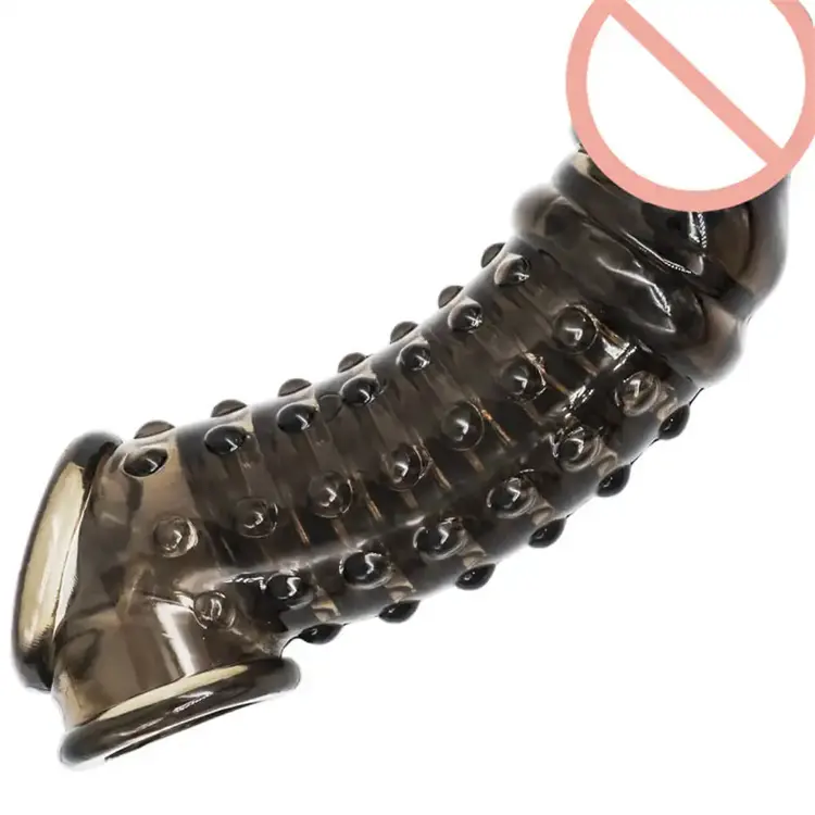 Male Sex Toys Reusable Silicone Condoms for Men Black Soft Penis Cock Sleeves