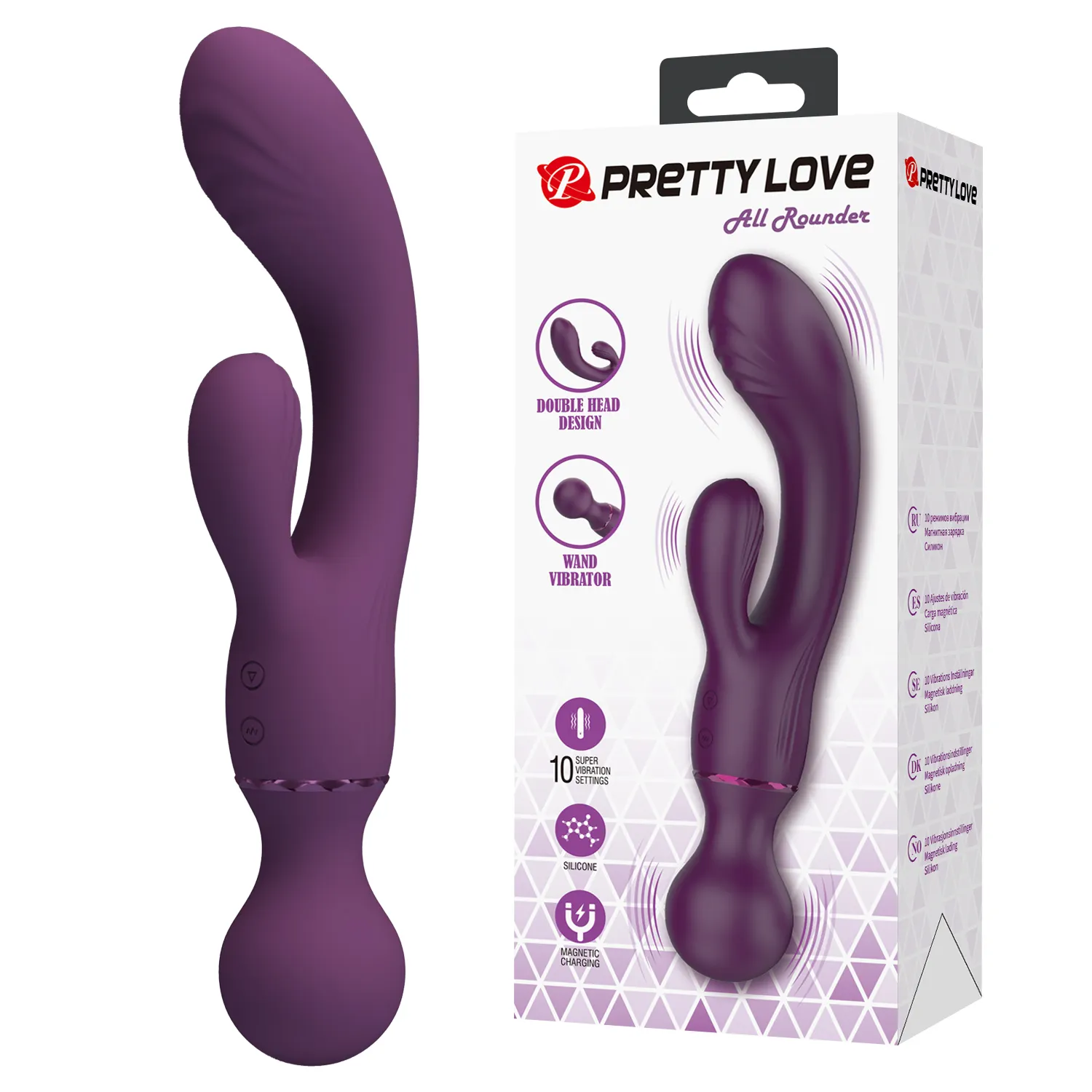 Perttylove Hot Sale Women 10-Speed Vibration Clitoris Stimulator G-Spot Vibrator Massage Wand Real Touch Feeling Waterproof USB