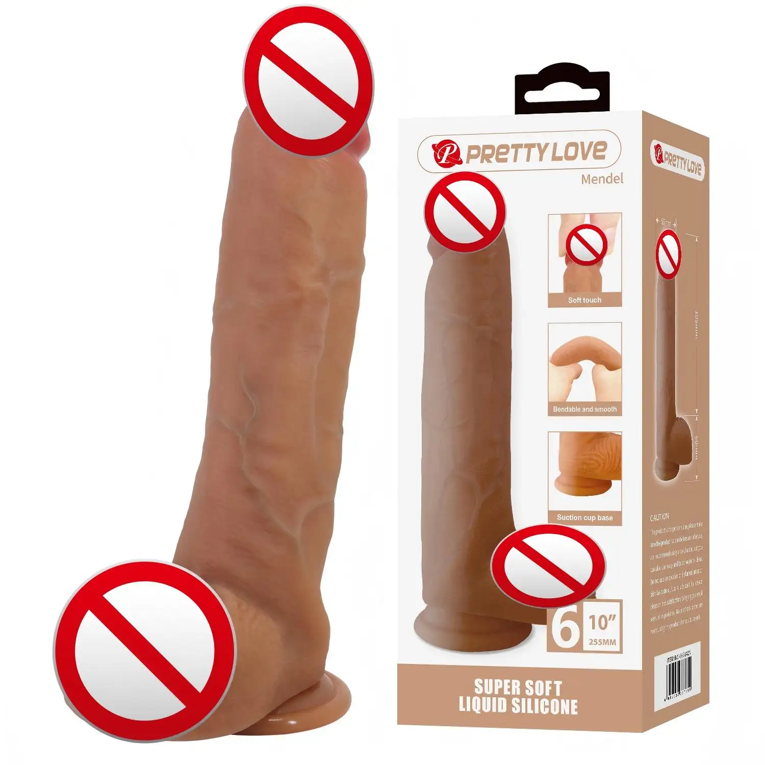 Prettylove Soft Adult Female Masturbation Realistic Silicone Waterproof Portable Suction Cup Big Size Dildo Sex Toy