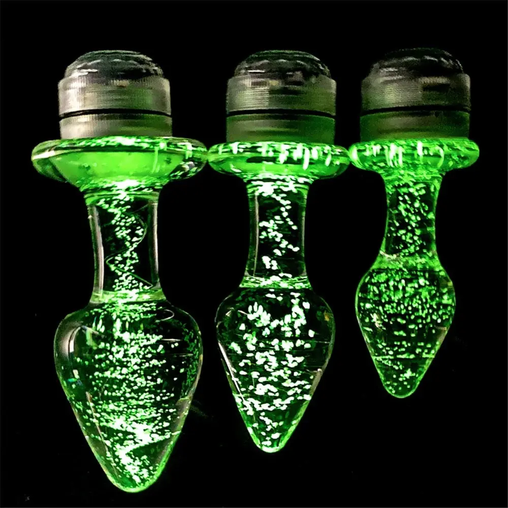 Wholesales Glass Butt Plug LED Anal Plug with Remote Controller Anal Sex Plug for Couples