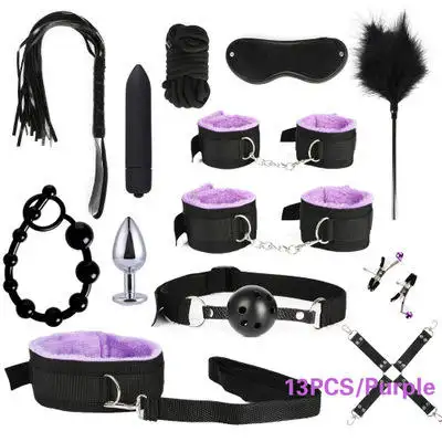 13pcs Adult BDSM Bondage Leather Fetish Kit Restraints Slave Sex Toy Bondage for Couples with High Quality