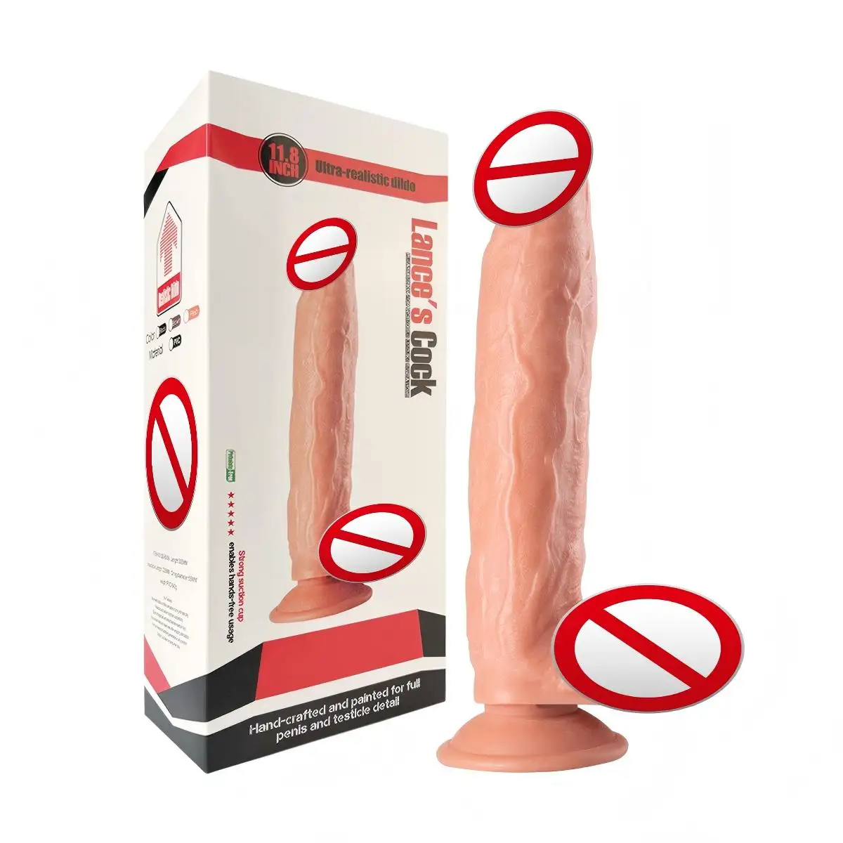 Women's 11.8 Inch Soft Waterproof Dildo with Suction Cup Strap-On Adult Sex Toy for Female Masturbation QS-B009