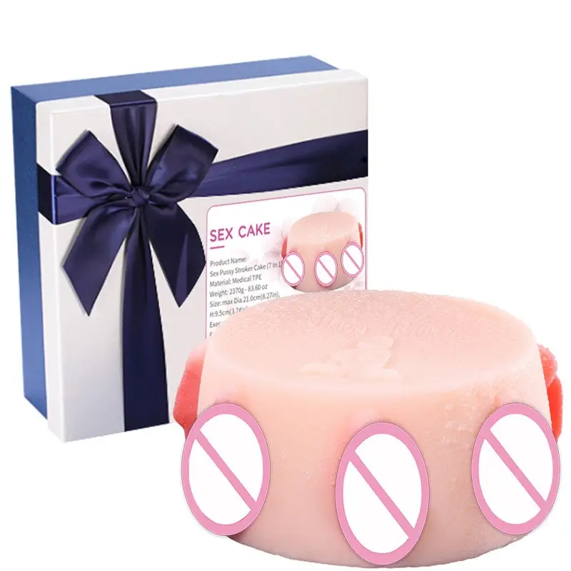 New 7 Channels Birthday Sex Cake Adult Product Male Masturbator Sex Toys Men Pocket Pussy Cup with Gift Box