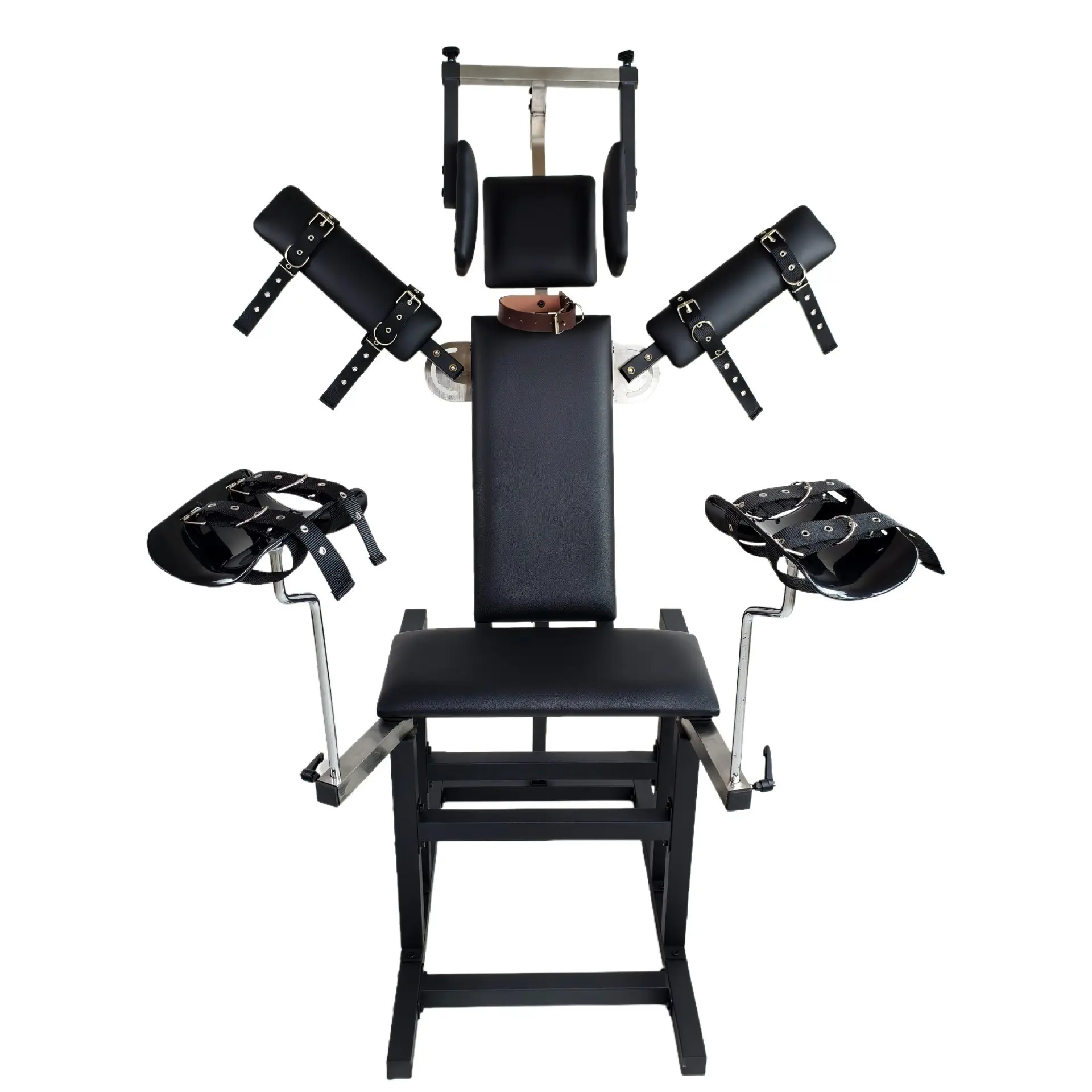 Adjustable BDSM Sex Chair Full Body Bondage Play Leather Padding Steel Frame Black Sex love  Chair Furniture
