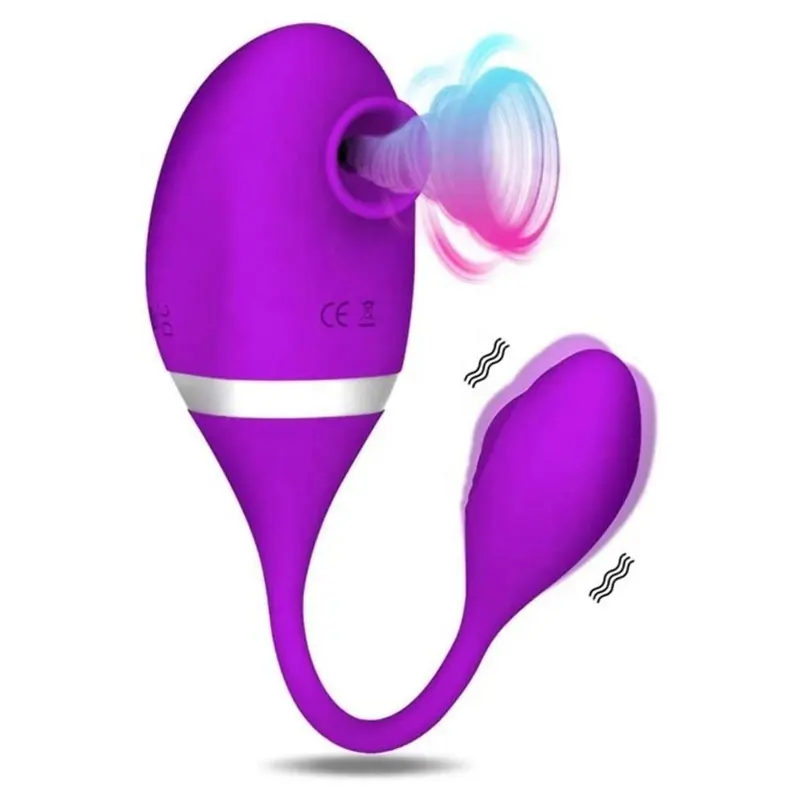 Original 2 in 1 Top Sale 7 Pattern Vagina Clitoral Sucking Vibrator Oral Sex Toy with 10 Speeds Vibrating Egg Vibrator for Woman