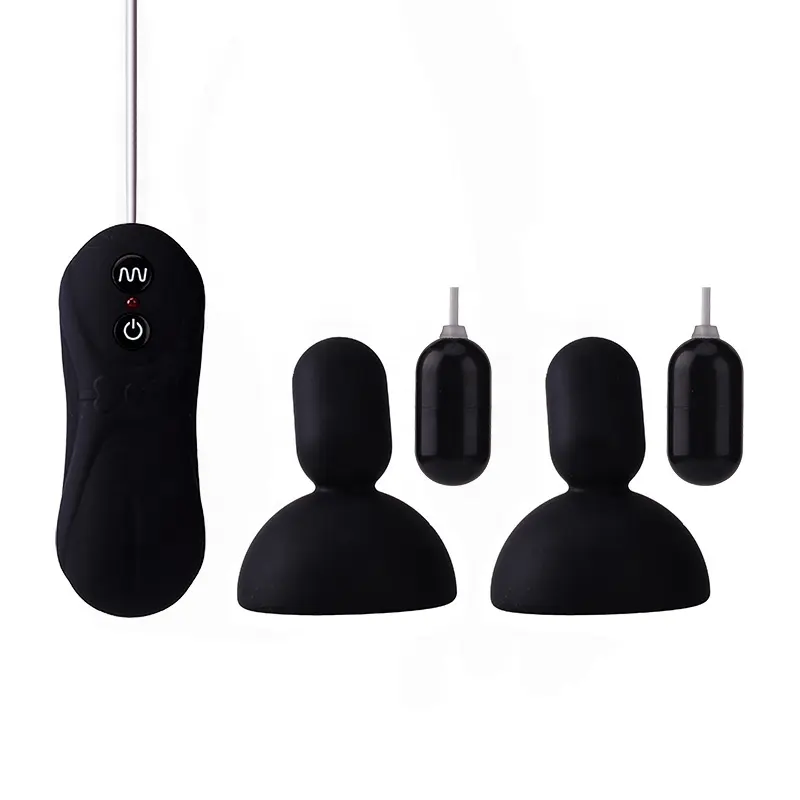 16 Vibrating Speeds Wired Remote Control Suction Cups Nipple Sucking Vibrator Breast Massager Rechargeable Women Breast Massager