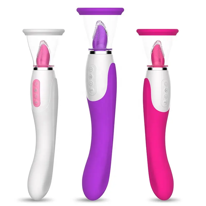 Heating Nipple Clitoral Stimulator Sucking Licking Tongue Vibrator With Suction Cups Breast Massager Sex Toys for Woman