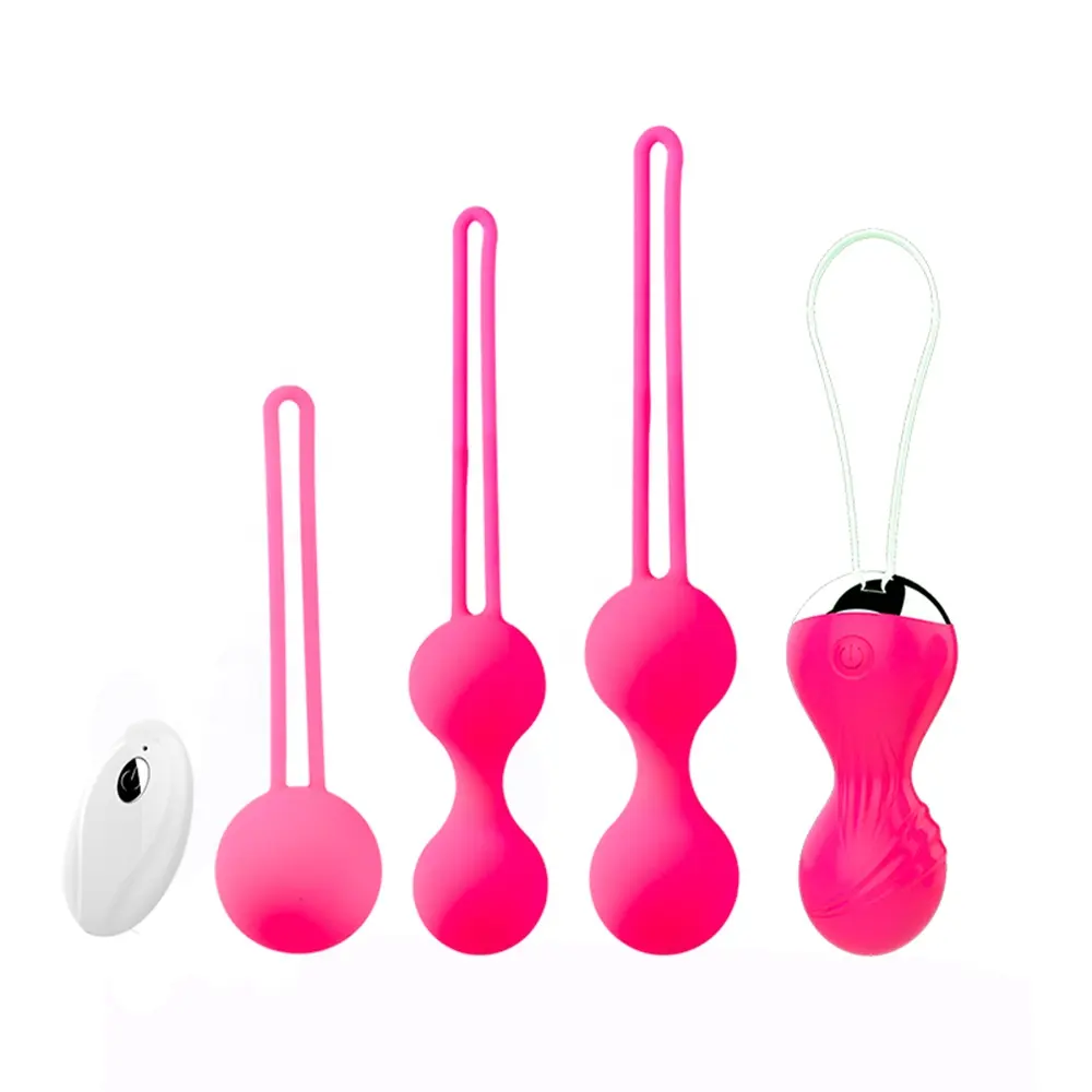 Europe 4-in-1 Silicone Vagina Exercises Set for Women Remote Control Egg Vibrator & Kegel Balls Sex Toys Ben Wa Set