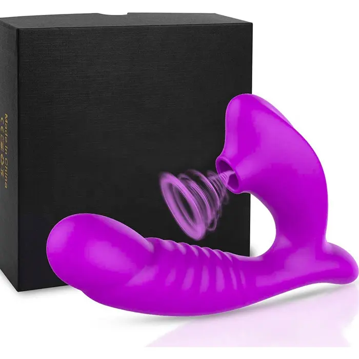 Duo Pleasure USB Rechargeable Clitoral Sucking G-Spot Vibrator 10-Speed Massage Stimulator Sex Toys for Women