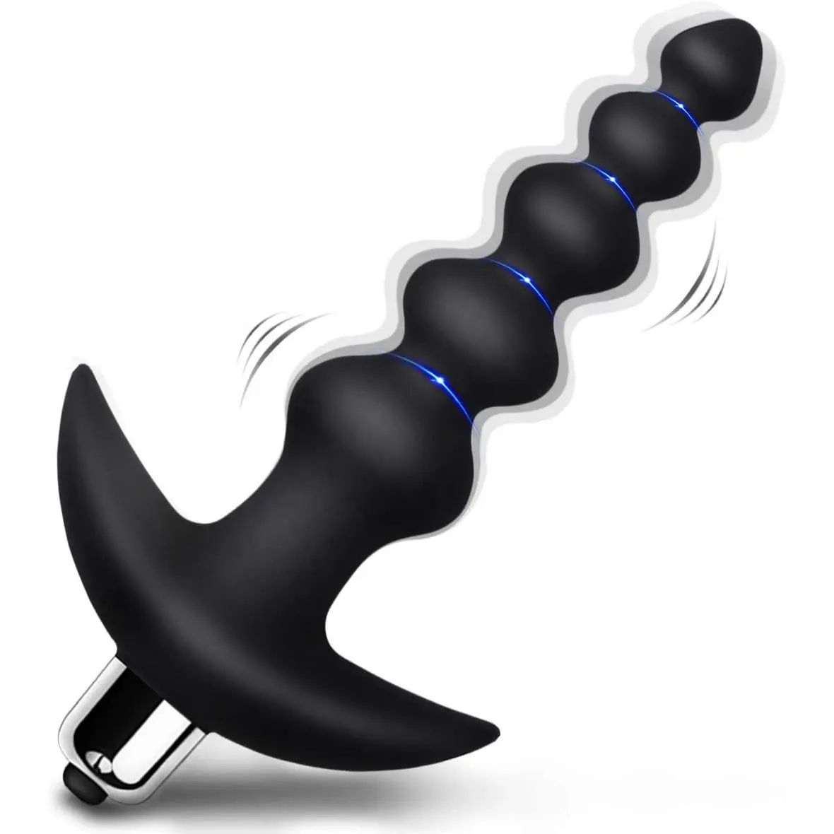 Flexible Silicone Graduated Design Removable Bullet Vibrator Anal Sex Toys 10 Modes Vibrating Anal Beads Butt Plug