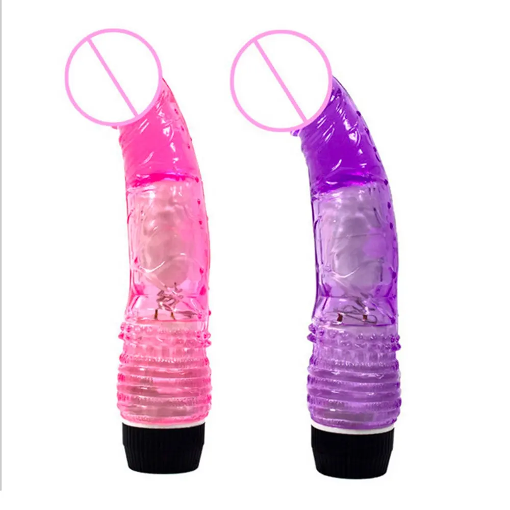 Bulk Sexual TPE Hot Sex Toy Anal Rubber Artificial Penis TPE Crystal Realistic Dildo for Woman