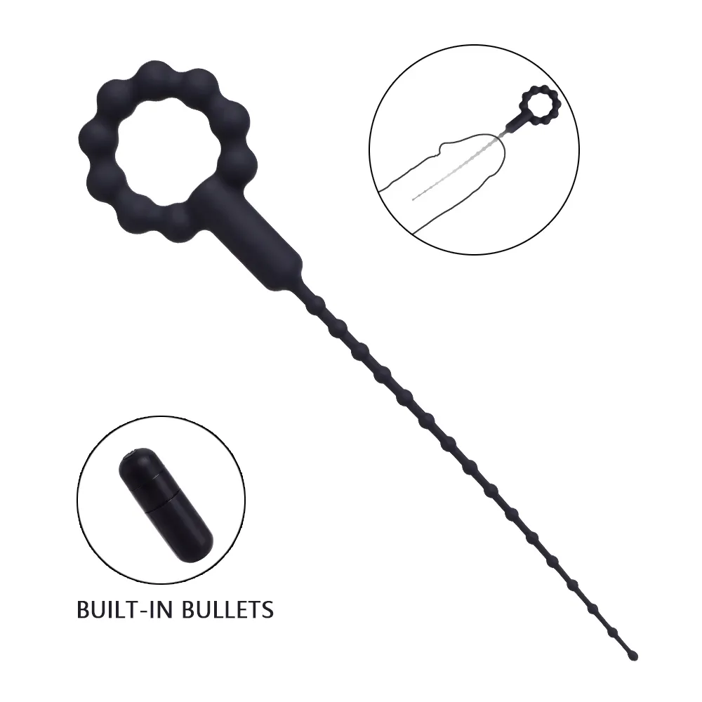 Sex Urethral Vibrating Toys, Electric Male Urethral Vibrator Sound Silicone Penis Plug Male Orgasm Masturbation Horse Eye