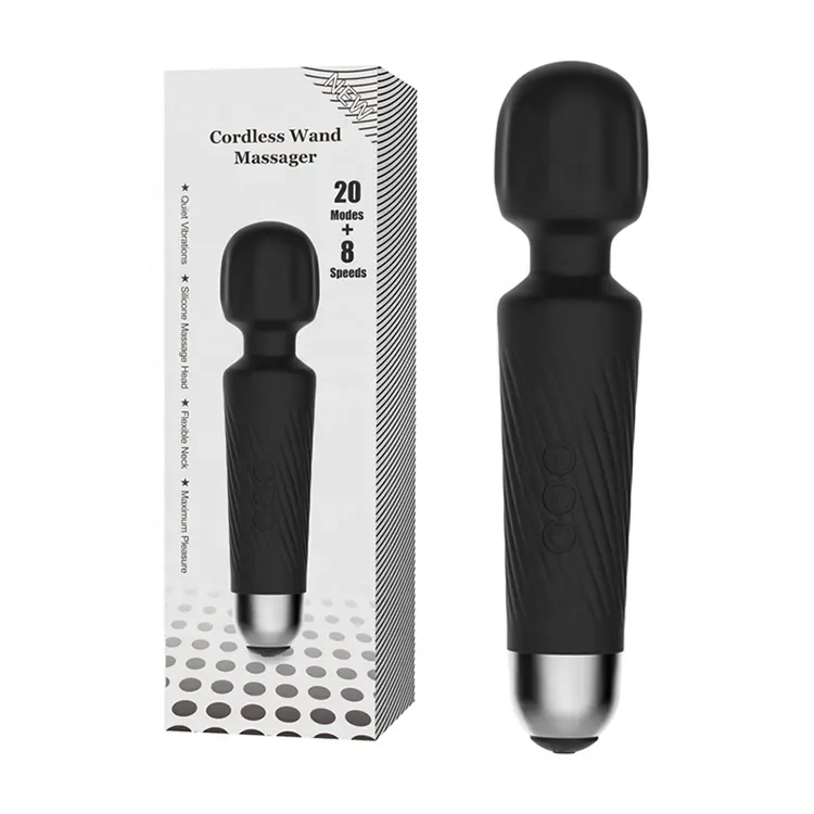 8 Powerful Speeds and 20 Vibration Patterns Handheld Electric Personal Massager,Waterproof Electronic Cordless Wand Massager