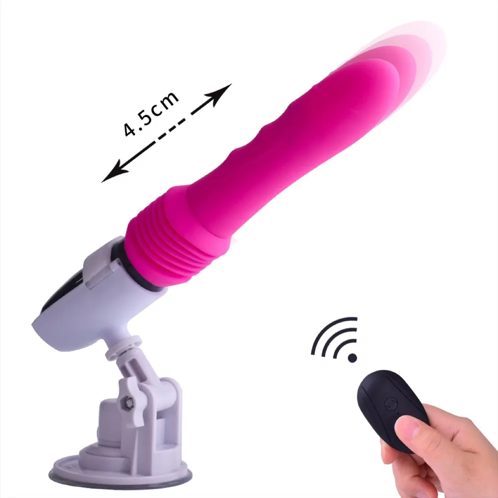 Wireless Remote Multi-Speed Silicone Thrusting Vibrator,Automatic Thrusting Dildo Sex Machine for Women with Bracket