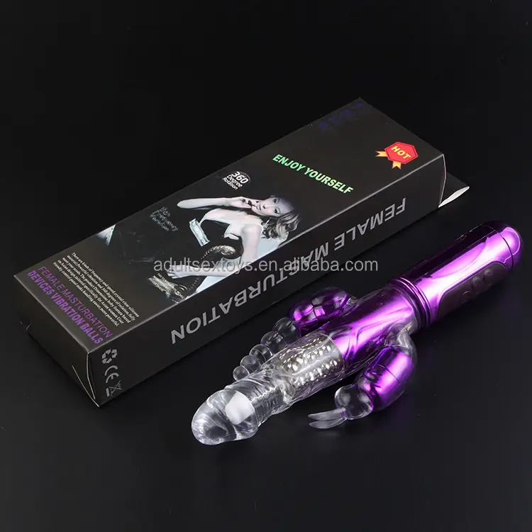 Classic 6 Rotating & Vibration Modes Rechargeable G Spot Anal Rabbit Realistic Dildo Vibrator for Women