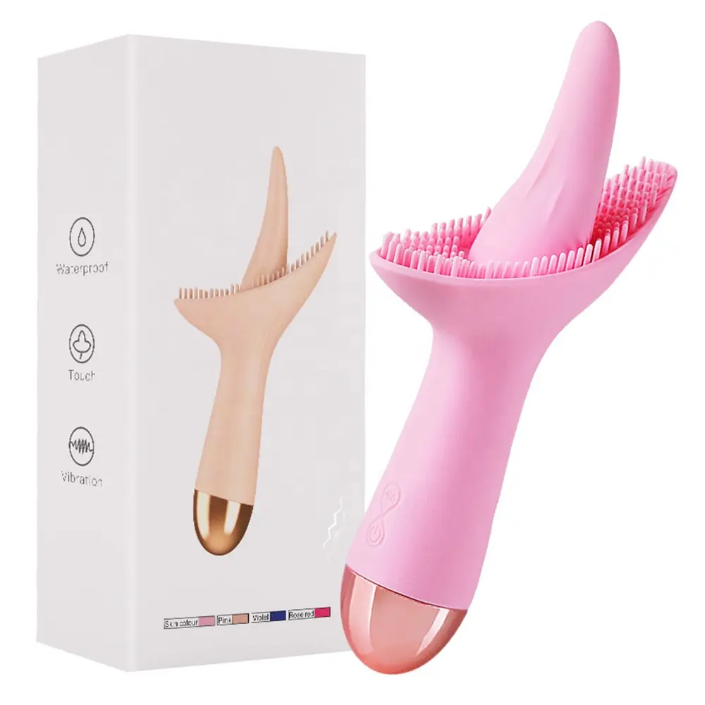 Rechargeable Heated Brush Tongue Vibrator 10 Vibrating Tongue Clitoris Stimulation Sex Toys for Woman