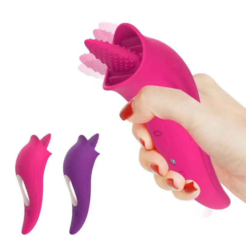 Wholesale Realistic Rose Vibrating Sex Toys for Woman 8 Modes Vibrating Licking Tongue Vibrator