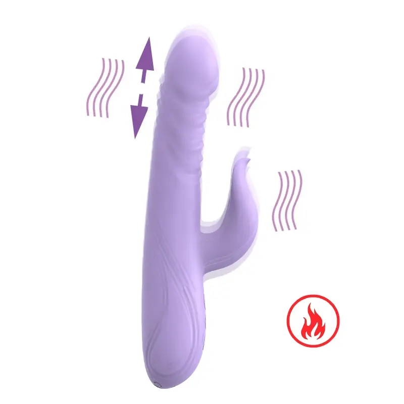 Thrusting Rabbit Vibrator for G Spot Clitoris Stimulation, Heated 10 Vibration&Thrusting Modes Dildo Vibrator for Women