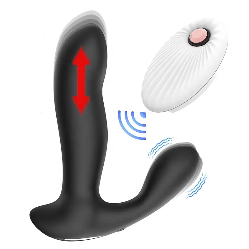 Remote Controlled Thrusting and Vibrating Butt Plug Vibrator Prostate Massager Anal Toys for Men