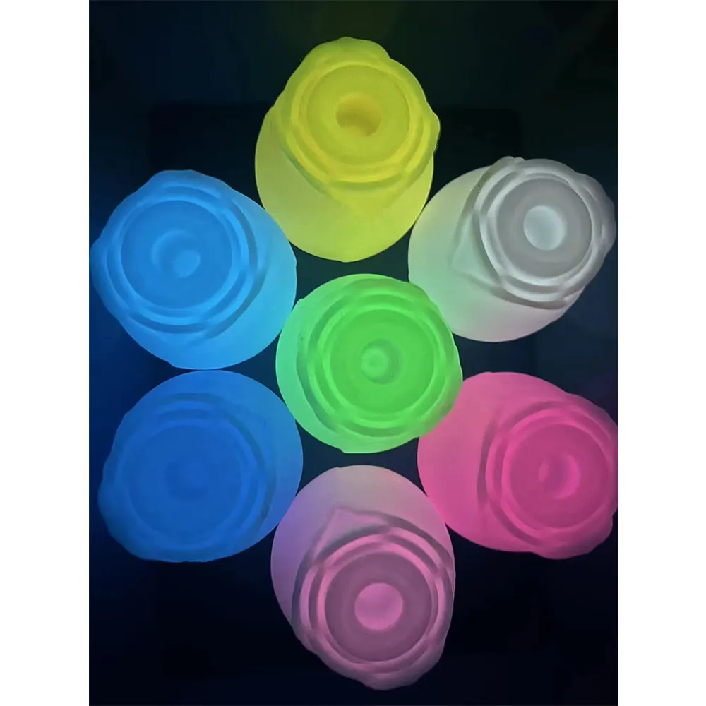 Glow in the Dark Rose Vibe Luminous Clitoral Sucking Vibrator Artificial Glowing Rose Vibrator Women Sex Rose Toy