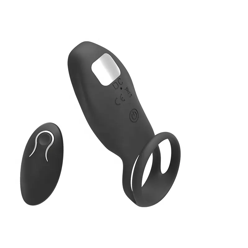 Hot Silicone Penis Ring Vibrator for Men Perineum Stimulation Rechargeable Vibrating Double Cock Rings