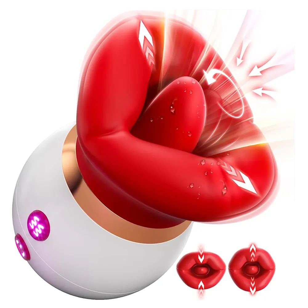 Best Seller Red Mouth Lips Kiss Real Soft Mouth Vibrator Sucking Licking Tongue Vibrator Sex Toy for Couples