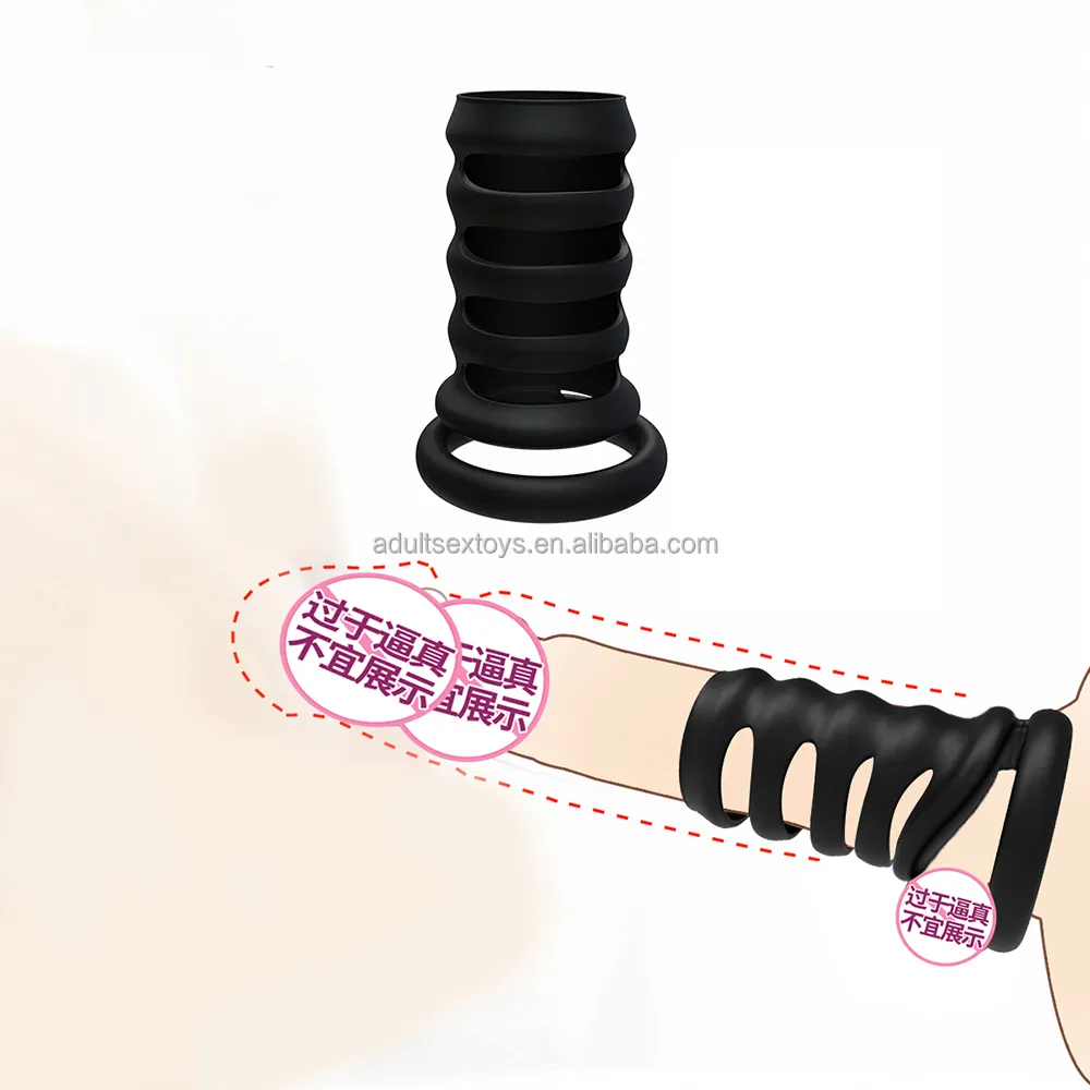 Silicone Enhancing Sleeve Penis Rings Stretchy Longer Harder Stronger Male Erection Cock Ring