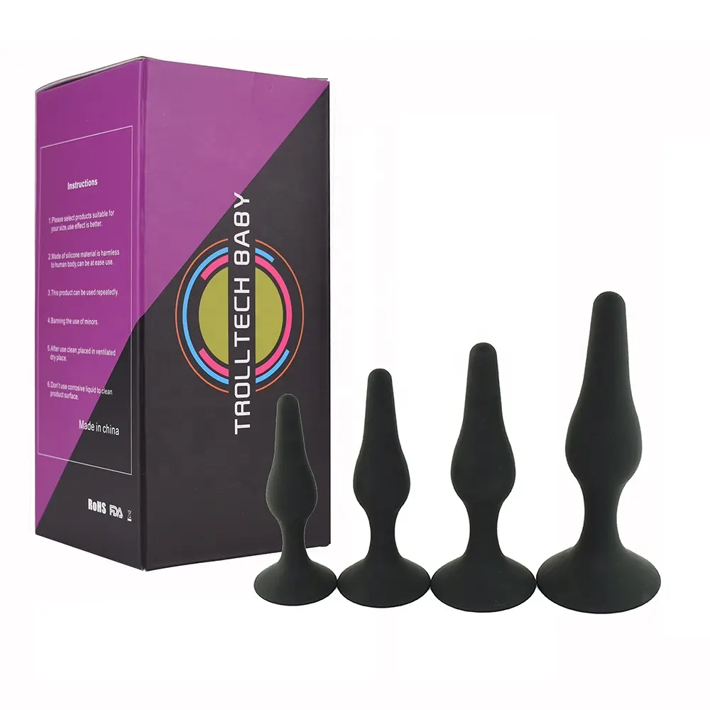 Hot Selling 4PCS Anal Plug Set Silicone Sensuality Anal Toys Butt Plug Set Juguetes Con Taponamiento Anal