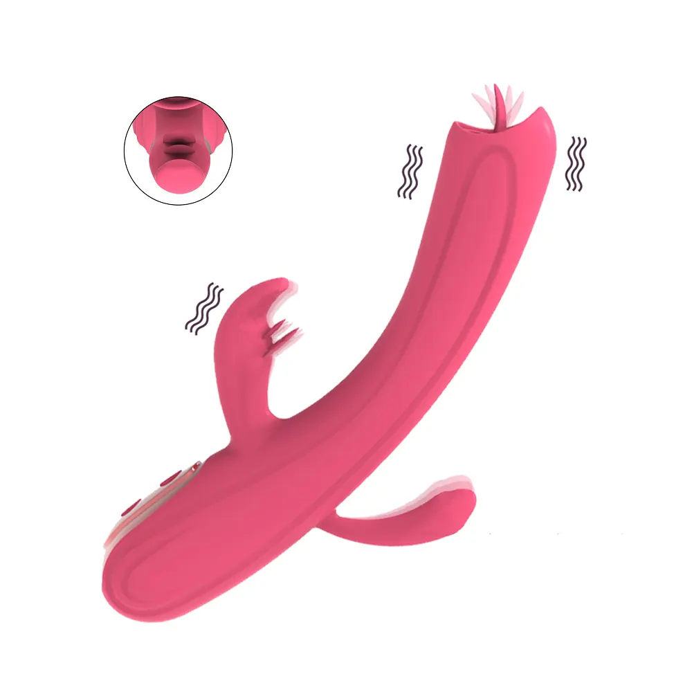 3-in-1 G-Spot Tongue Licking Vibrator Rechargeable Clitoris Vagina Stimulator for Women and Couples