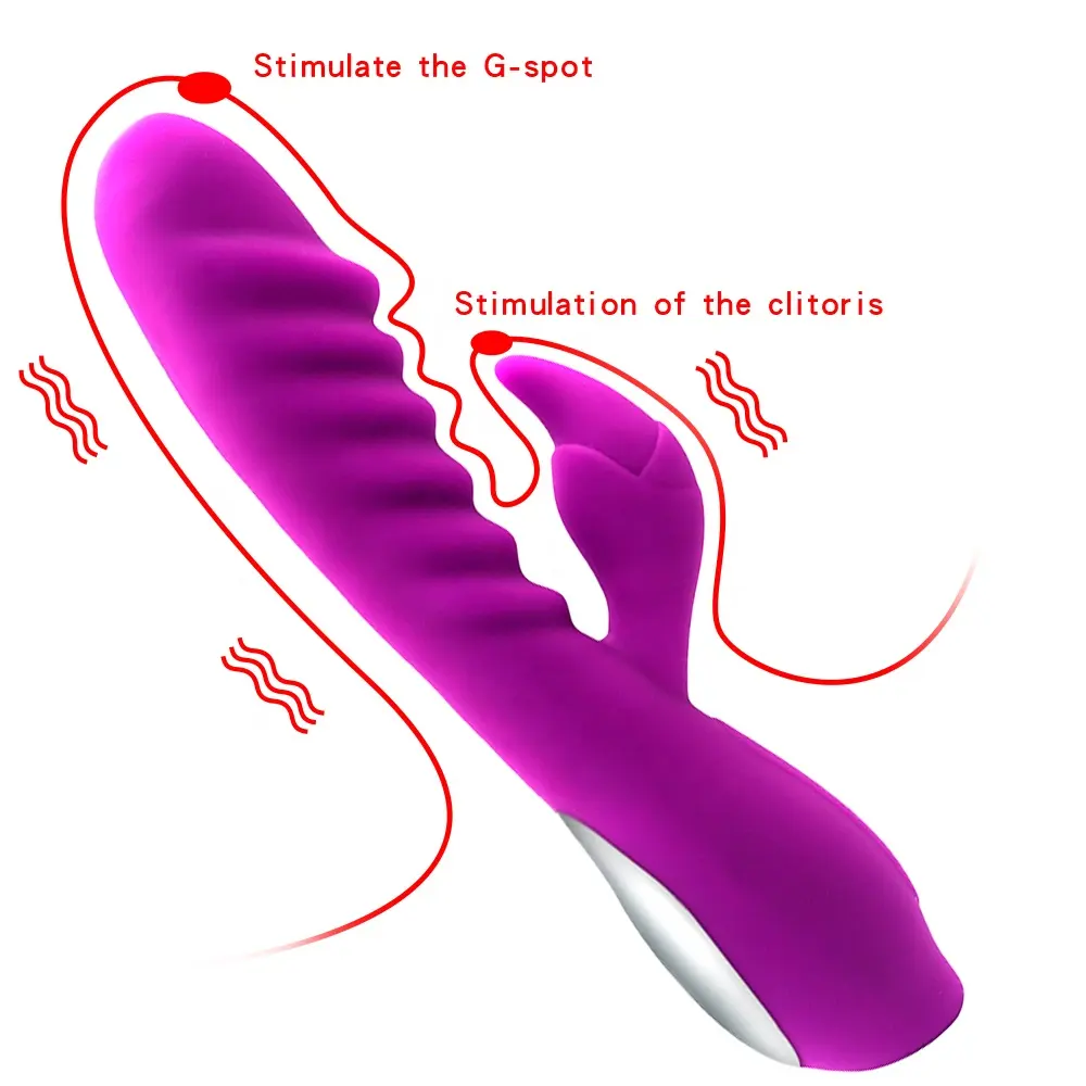 Realistic Glans Multiple Stimulation G Spot Rabbit Vibrator with Heating Function Dildo Vibrator Sex Toys for Woman
