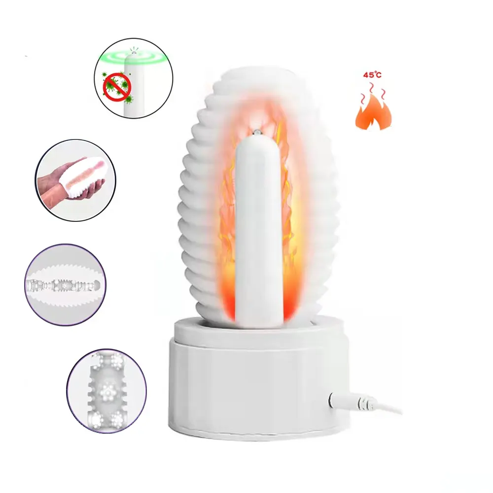 Male Masturbation Toys Realistic Textured Cup with Heating Rod,Reusable Silicone Pocket Pussy Warming Male Masturbator for Man