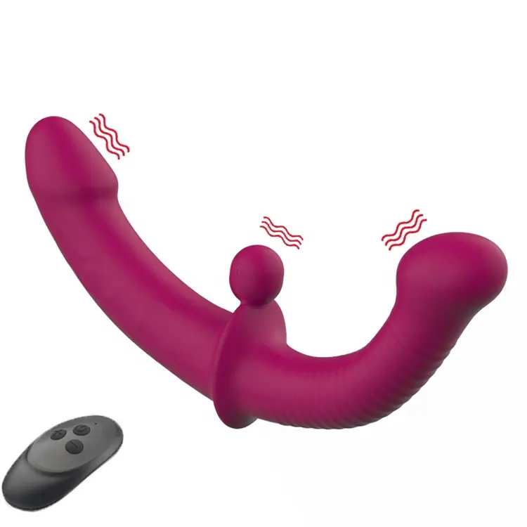 Double Vibrating Dildo Artificial Penis for Lesbian,Skin-friendly Remote Control 10 Vibration Modes Dildo Vibrator