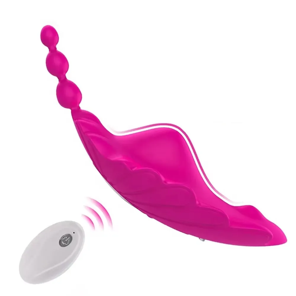 Wholesale Clitoris Anus and Vagina Stimulator 10 Frequency Strong Vibration Butterfly Wearable Panty Vibrator with Remote