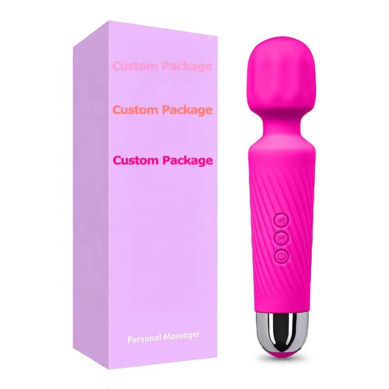 20 Patterns & 8 Speeds Rechargeable Wands Vibrator Sexual Wand Massagers Personal Massager for Women