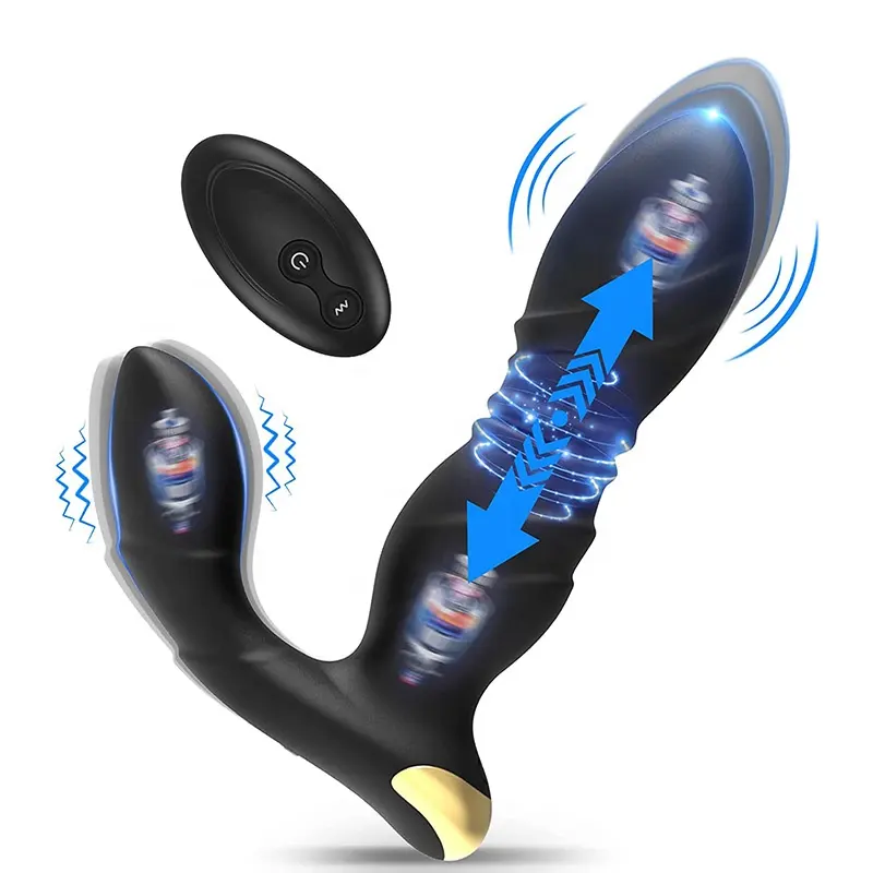 Genuine Prostate Massager Anal Clitoris Vaginal Vibrators Thrusting Anal Vibrator Vibrating Butt Plug