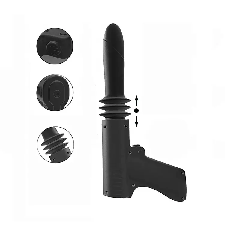 4 Mode Telescopic Gun Shape Dildo Thrusting Dildo Vibrator for Women, Gun Shape Thrust Vibrators