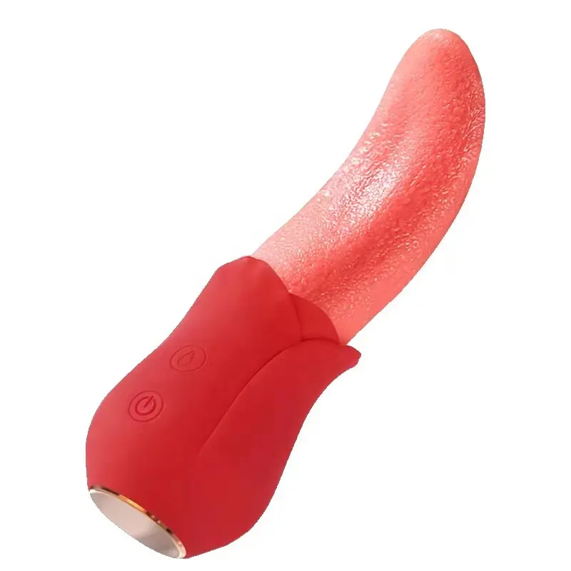 Powerful 10 Vibrating Licking Tongues Rose Real Tongue Vibrators Clitoris Stimulation Big Pink Licking Tongue Vibrator