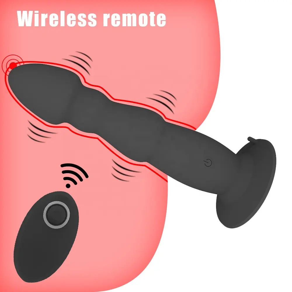 Wholesale 10 Modes Vibrating Suction Cup Plugs Anal Beads Sex Toys Butt Plug Vibrator for Woman Man