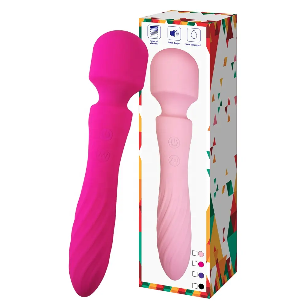 Women's 30 Modes Vibrator 10 Speed Handheld Double-Ended USB Rechargeable Waterproof Mini Personal Wand Massager Adult Toys