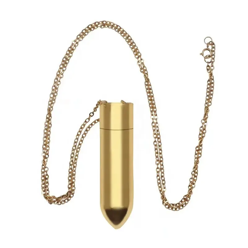 Hot Selling Mini Bullet Vibrator Necklace 10 Speed Female Sex Toy Hot Golden Metal Vibrator