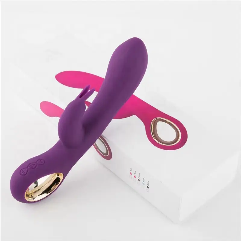 Good Quality Heating Function Rabbits Vibrating Dildos Female G Spot USB Charging Rainbow Purple Rabbit Vibrator