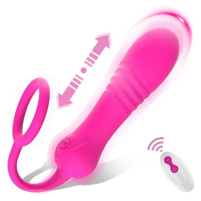 8 Modes Telescopic Vibrator Rechargeable Dildo Vibrators Anal Plug Small Thrust Vibrator for Woman
