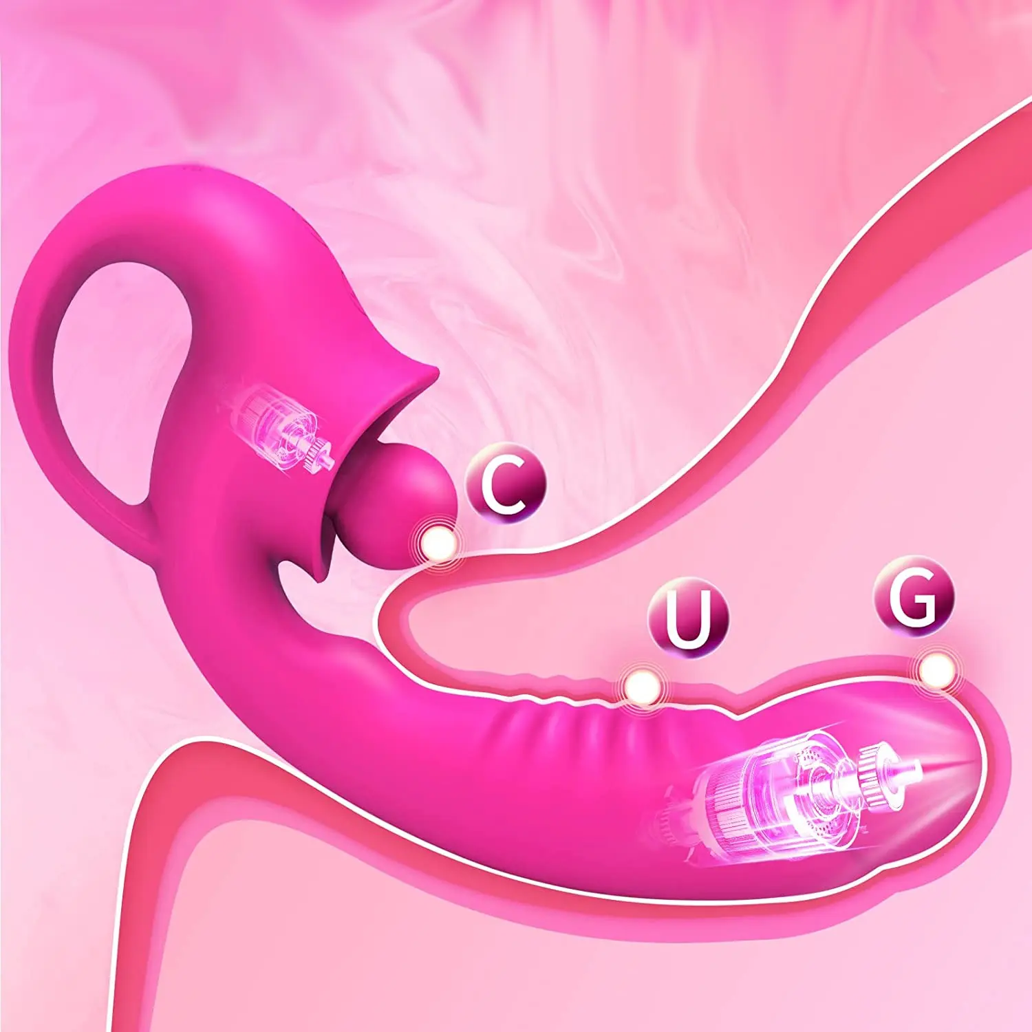 2 in 1 Dildo Vibrator Clitoralis Stimulator with 10 Vibration Modes Clitoral G Spot  Realistic Dildo Vibrator for Women and Man