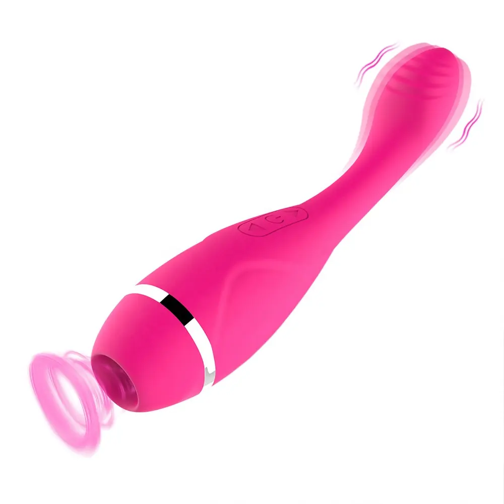Rechargeable Female Clitoral G-Spot Vibrator Powerful Multiple Sucking & Vibration 2-in-1 Dildo Vibrator
